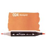 caneta marcador ponta dupla marker dual marigold 024-pk0206d1