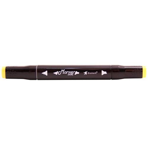 caneta marcador ponta dupla marker dual fresh yellow