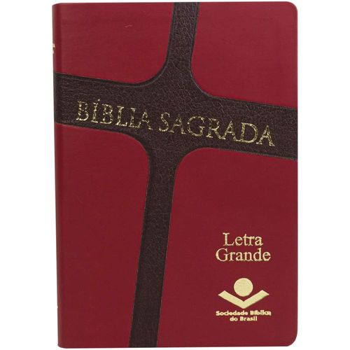 bíblia sagrada naa - letra grande - com zíper - capa vermelha cruz