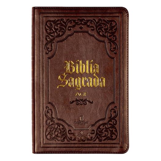 bíblia sagrada slim acf - luxo - marrom