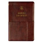 bíblia sagrada slim acf - luxo - marrom - com bolso bíblia sagrada slim acf - luxo - marrom - com bolso