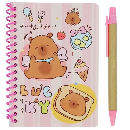 bloco de anotações com caneta 48 folhas capivara 15x10cm diversos modelos