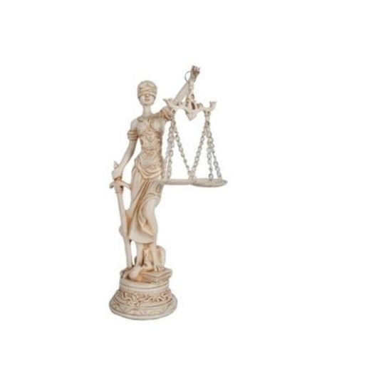 dama da justiça resina branca 20cm dama da justiça resina branca 20cm