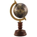 globo decorativo base madeira azul marinho e dourado 21x10x9cm globo decorativo base madeira azul marinho e dourado 21x10x9cm