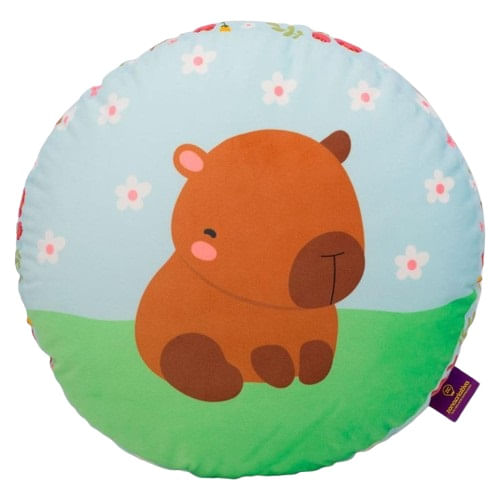 almofada redonda capivara