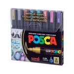caneta marcador permanente uni posca 1.8mm 8 unidades metallic colors pc-5m