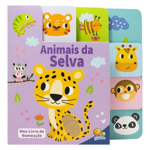 meu livro de nomeação - abas e texturas: animais da selva