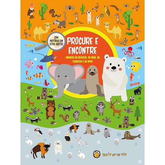 procure e encontre - animais do deserto, do mar, da floresta e da neve