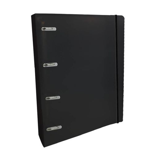 caderno fichário universitário com elástico all black 48 folhas