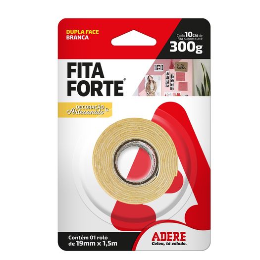 fita dupla face 19mmx2m espuma fita forte blister fita dupla face 19mmx2m espuma fita forte blister
