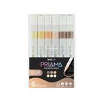 caneta marcador acrílico tons de pele 6 unidades prisma