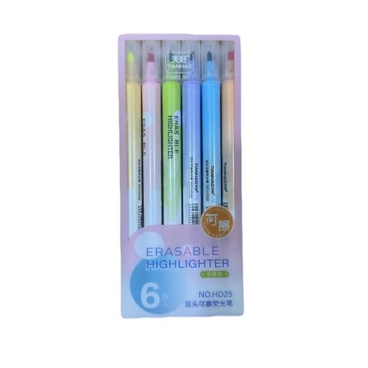 caneta marcador ponta dupla kit 6 cores apagável caneta marcador ponta dupla kit 6 cores apagável