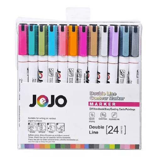 caneta marcador artístico kit 12 cores