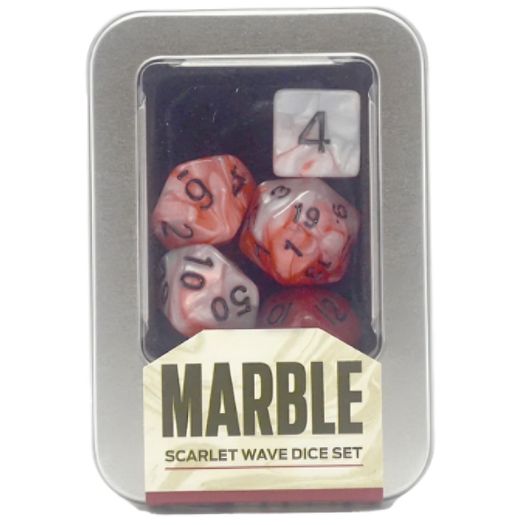 kit de dados marble scarlet red wave - buró kit de dados marble scarlet red wave - buró
