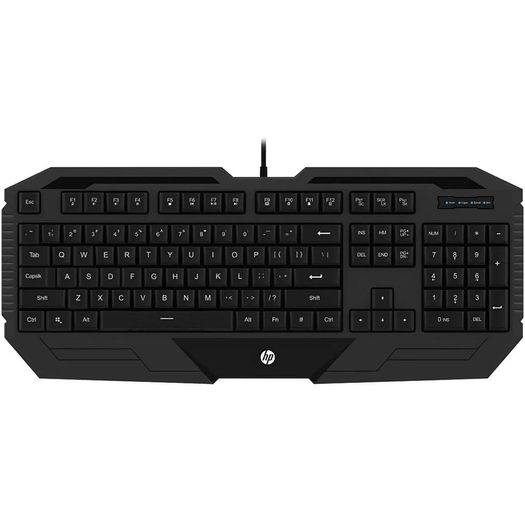 teclado usb game (k130) preto - hp