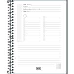 caderno colegial 1x1 80 folhas organizer preto