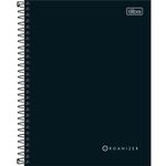 caderno colegial 1x1 80 folhas organizer preto