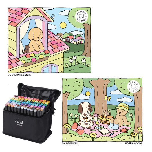 Livros-de-colorir-adulto-Bobbie-Goods-kit-com-canetinha-80-cores Livros-de-colorir-adulto-Bobbie-Goods-kit-com-canetinha-80-cores