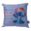 almofada fibra veludo stitch e angel namorados