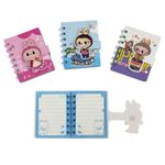 caderneta de anotações mini com velcro labubu diversos modelos