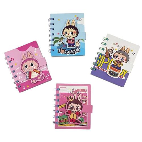 caderneta de anotações mini com velcro labubu diversos modelos