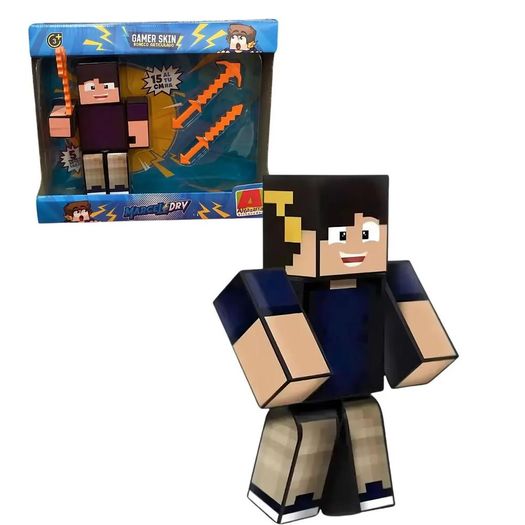boneco minecraft youtuber marcelo drv com acessórios boneco minecraft youtuber marcelo drv com acessórios