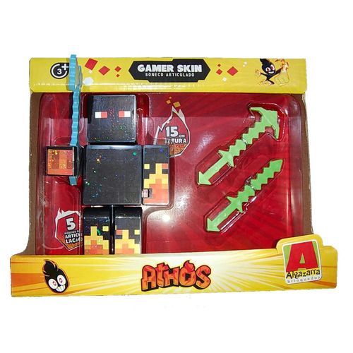 boneco minecraft youtuber athos com acessórios