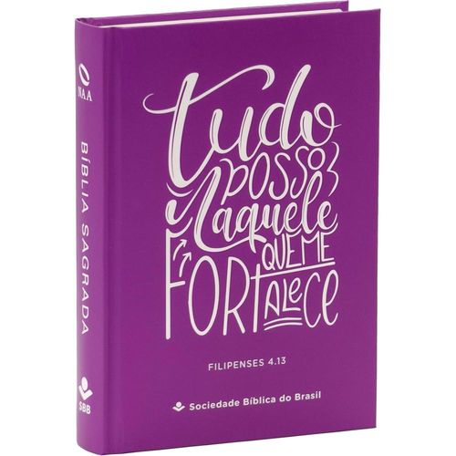 bíblia sagrada naa - letra maior - capa dura roxa