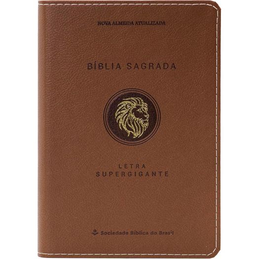 bíblia sagrada naa - letra supergigante - capa marrom claro bíblia sagrada naa - letra supergigante - capa marrom claro
