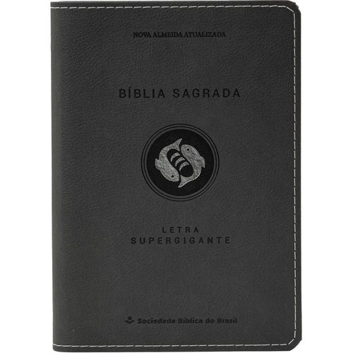 bíblia sagrada naa - letra supergigante - capa cinza escuro