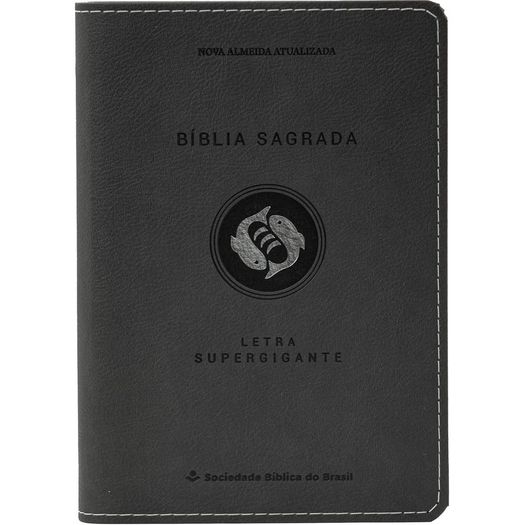 bíblia sagrada naa - letra supergigante - capa cinza escuro bíblia sagrada naa - letra supergigante - capa cinza escuro