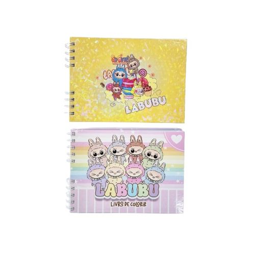 caderno de colorir labubu brilhante diversos modelos