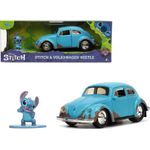 volkswagen fusca com boneco stitch 1/32 - jada toys