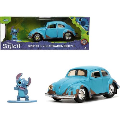 volkswagen fusca com boneco stitch 1/32 - jada toys