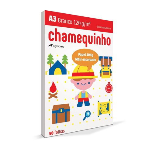 papel sulfite 40kg a3 50 folhas 120gr chamequinho