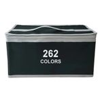 kit caneta marcador ponta dupla 262 cores c/bolsa preta