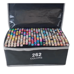 kit caneta marcador ponta dupla 262 cores com bolsa preta kit caneta marcador ponta dupla 262 cores com bolsa preta