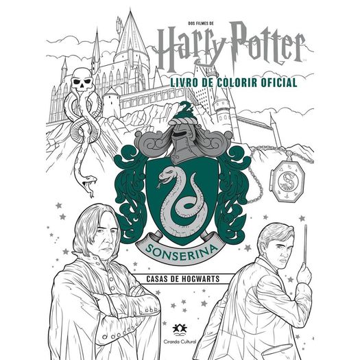 harry potter - sonserina casas de hogwarts - colorir
