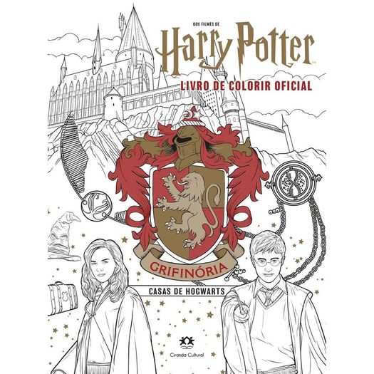 harry potter - grifinória casas de hogwarts - colorir