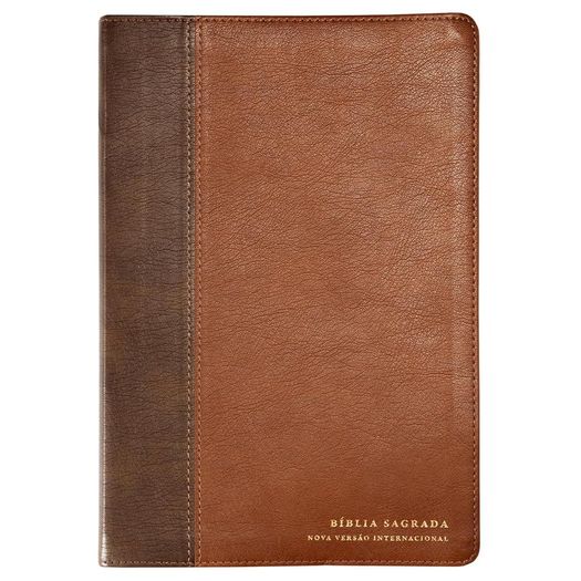 bíblia nvi - letra grande - couro soft - dois tons de marrom bíblia nvi - letra grande - couro soft - dois tons de marrom