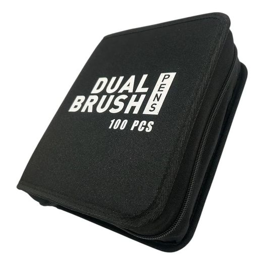 kit caneta marcador dual brush 100 cores com estojo dobrável kit caneta marcador dual brush 100 cores com estojo dobrável