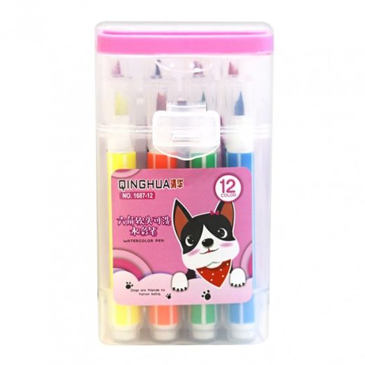 kit caneta pincel estojo com 12 cores kit caneta pincel estojo com 12 cores