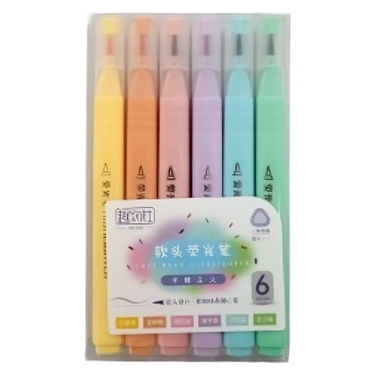 caneta marcador artístico ponta brush soft pastel kit 6 cores caneta marcador artístico ponta brush soft pastel kit 6 cores