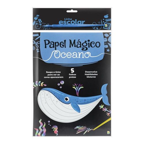 linha escolar papel mágico: oceano