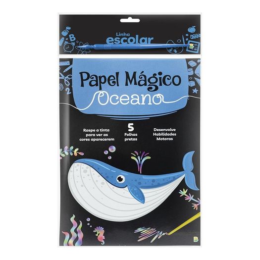 linha escolar papel mágico: oceano