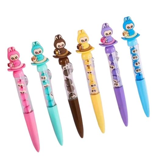 caneta esferográfica labubu pulseira diversas cores caneta esferográfica labubu pulseira diversas cores