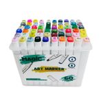 kit caneta marcador ponta dupla 60 cores com estojo magic