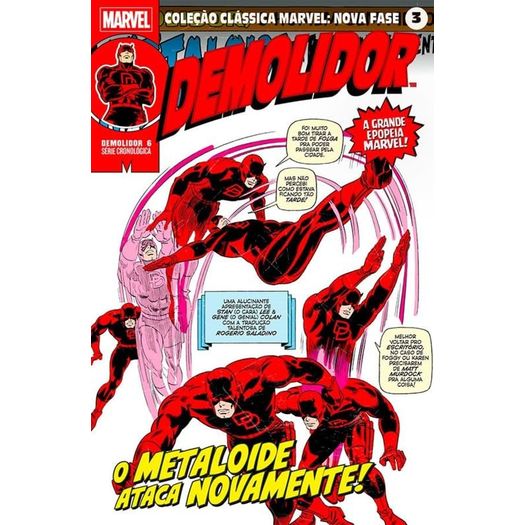 coleção clássica marvel - nova fase 3 - demolidor 6 coleção clássica marvel - nova fase 3 - demolidor 6