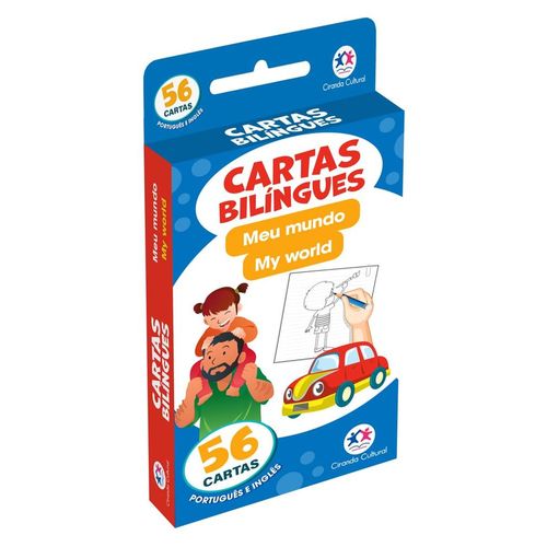 flash cards cartas bilíngues - meu mundo - my world