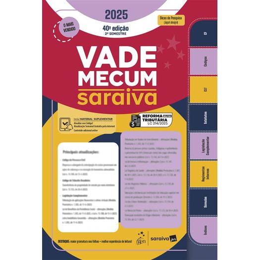 vade mecum saraiva 2025 - 2 semestre